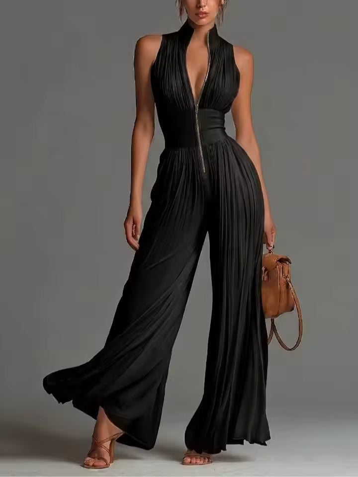 Lucia | Pleated Chiffon Jumpsuit