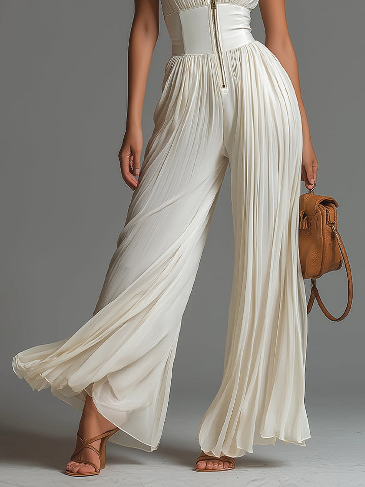Lucia | Pleated Chiffon Jumpsuit