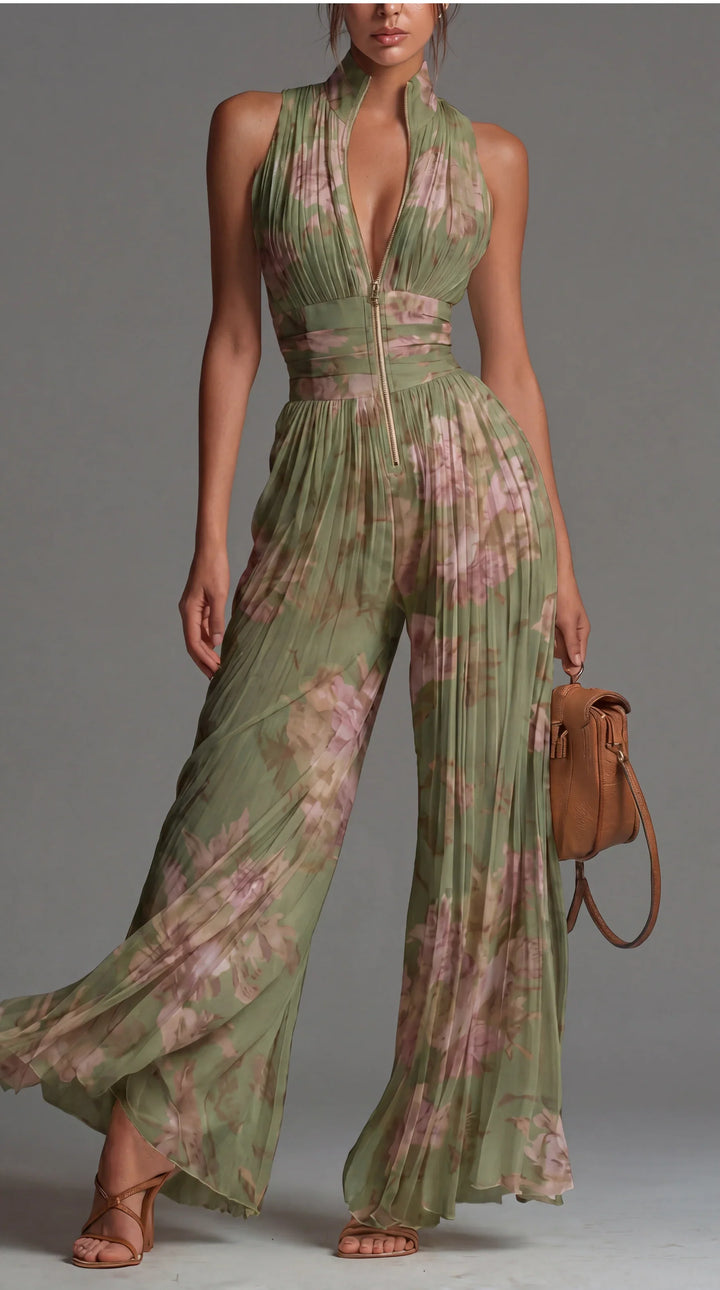 Lucia | Pleated Chiffon Jumpsuit